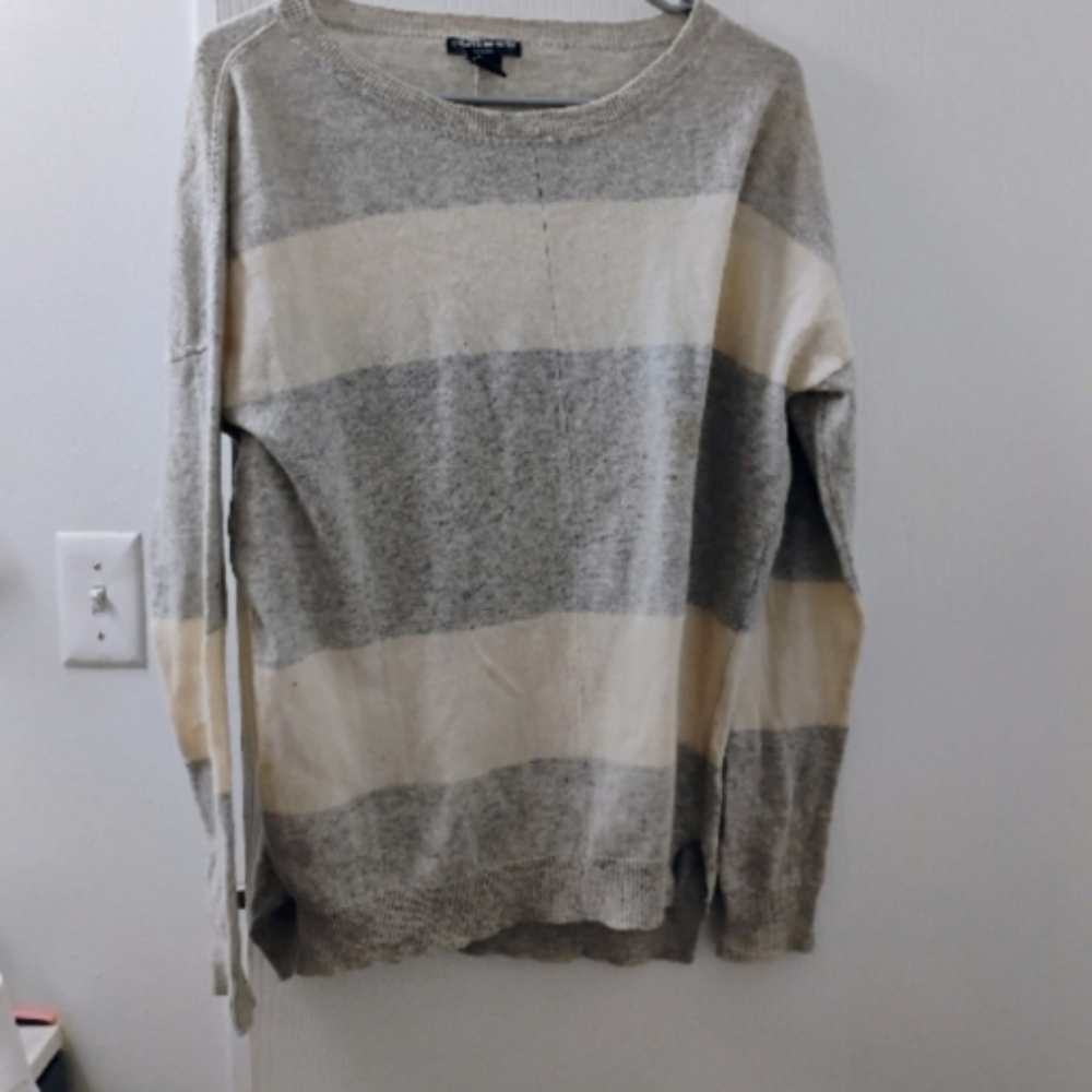 Chelsea & Theodore Striped Cashmere Sweater Sz M